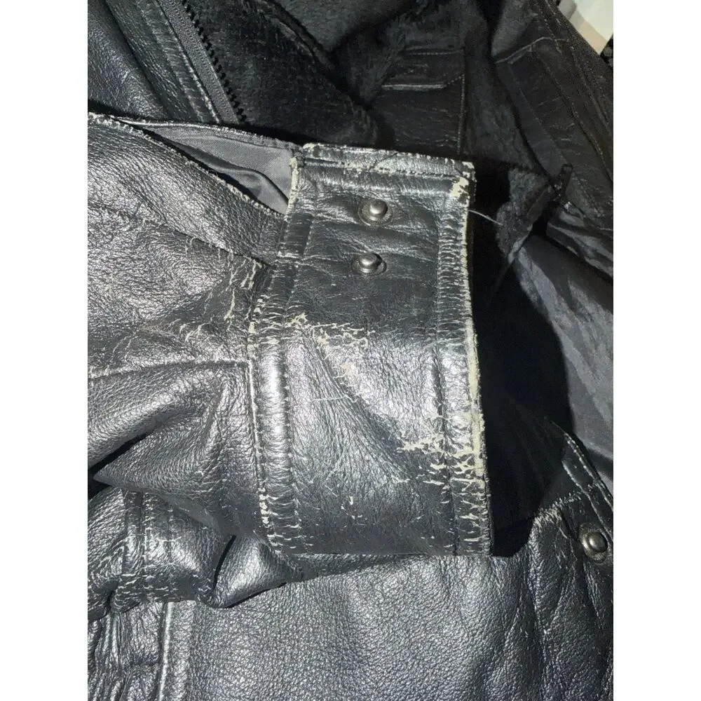 Men's Leather Bomber Jacket Vintage